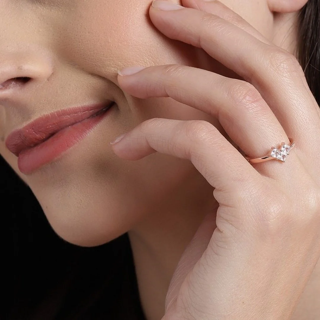 Heartcore Rose Gold Plated 925 Sterling Silver Ring (Adjustable) - Image 3