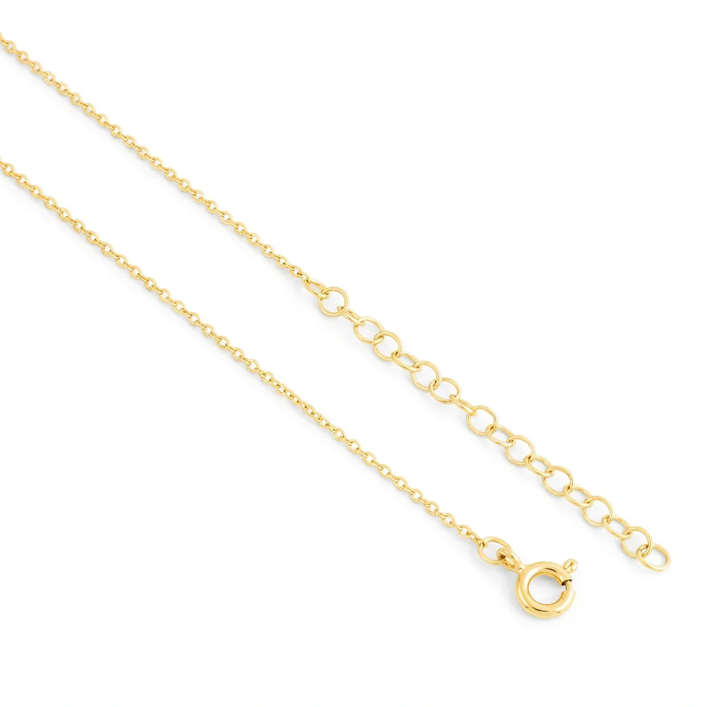 Classic Solitaire Gold Plated 925 Sterling Silver Pendant with Link Chain - Image 6