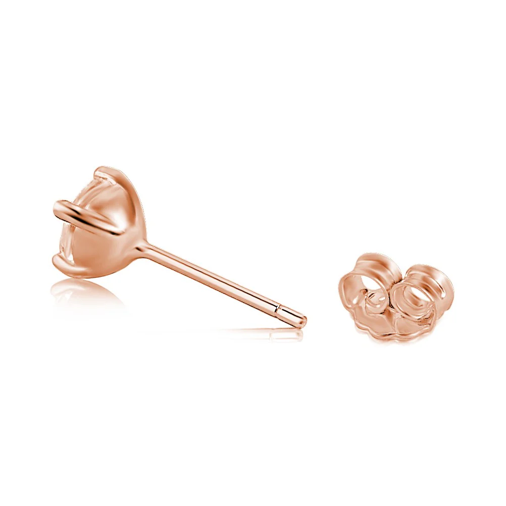 Classic Solitaire Rhodium-Plated & Rose Gold-Plated Earrings Set - Image 6