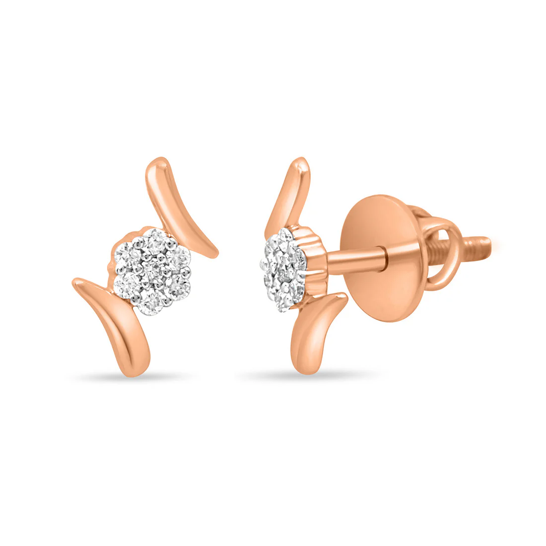 Classic Stud Gold Earrings with Lab-Grown Diamonds - Image 5