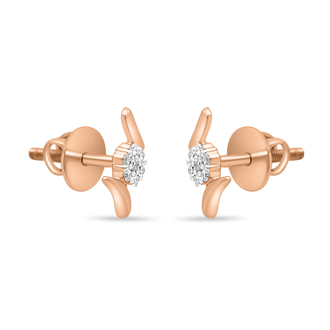 Classic Stud Gold Earrings with Lab-Grown Diamonds - Image 7