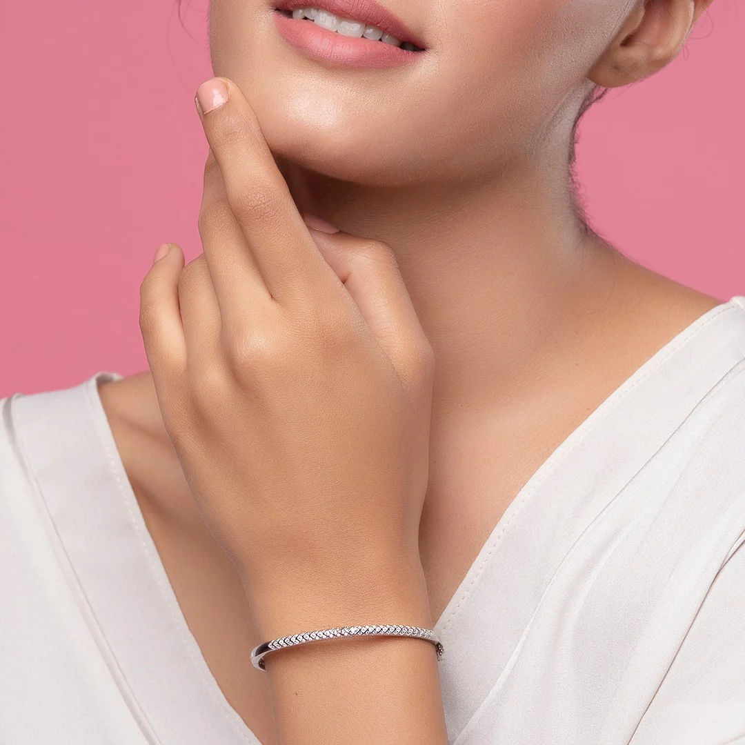 Classy 925 Sterling Silver Rhodium Plated Bracelet - Image 2