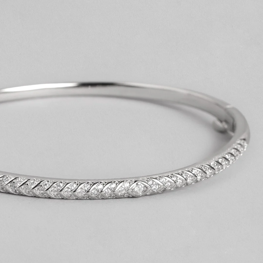 Classy 925 Sterling Silver Rhodium Plated Bracelet - Image 6