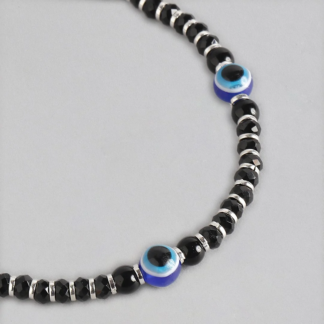 Classy Evil Eye Beaded 925 Silver Jewellery Set - Image 8