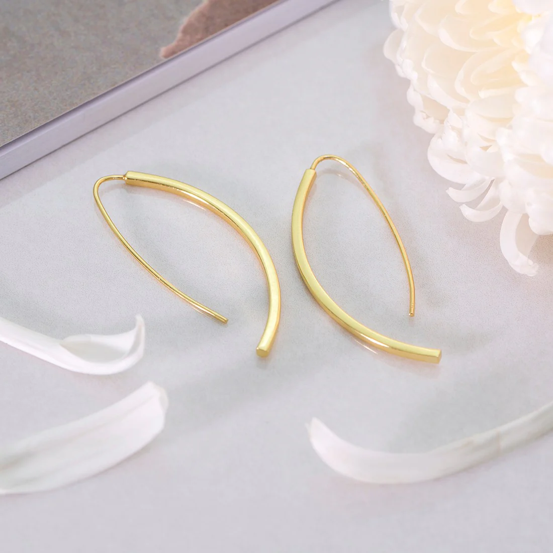 Classy Gold Plated 925 Sterling Silver Drop Earrings - Image 2