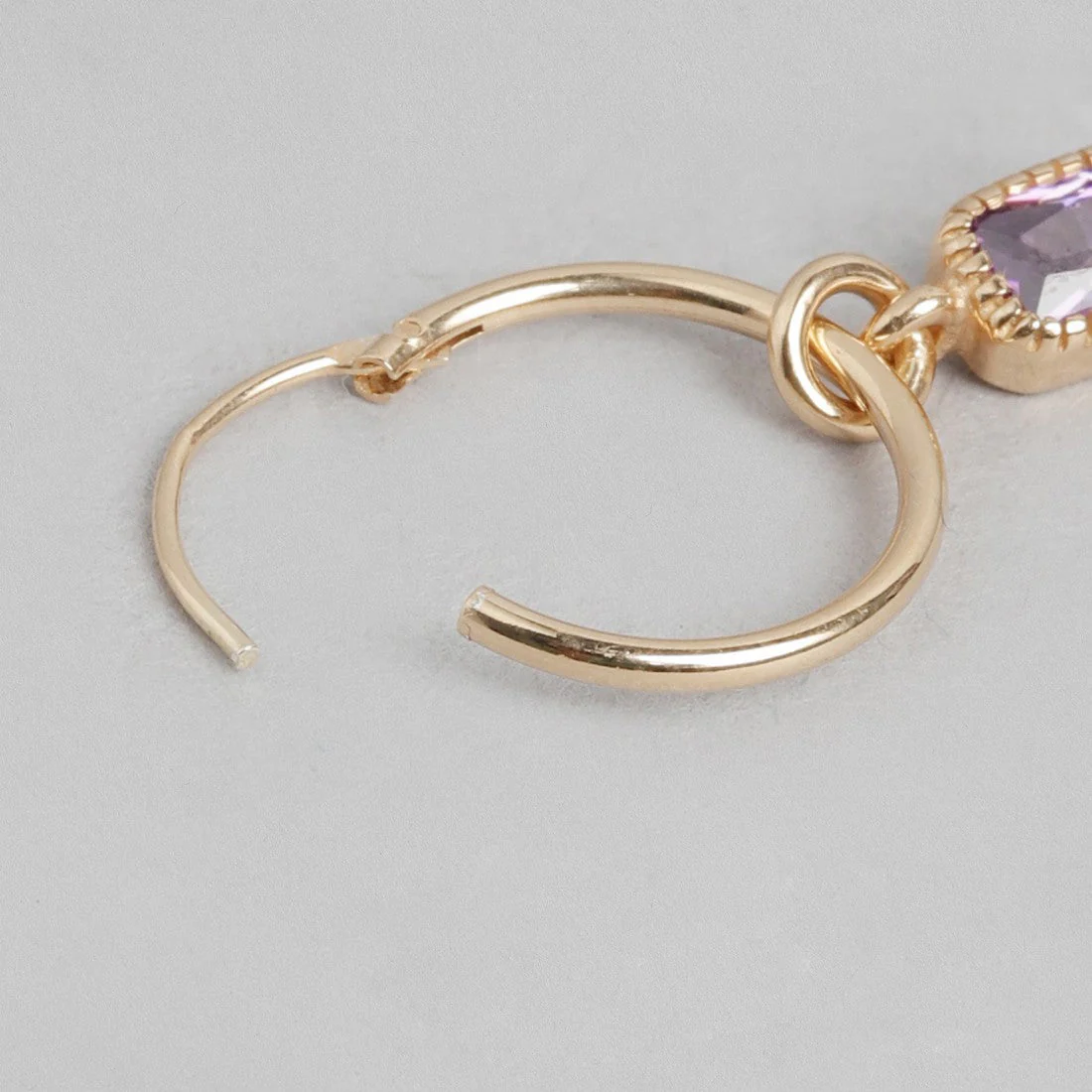 Amethyst Stone Rose Gold Plated 925 Sterling Silver Hoop Earring Gift Hamper - Image 7