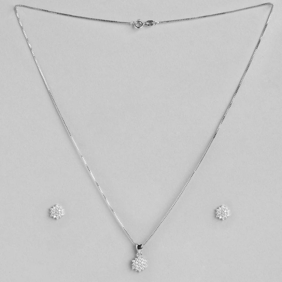 Zircon Hexagonal Spark 925 Silver Jewellery Set - Image 4