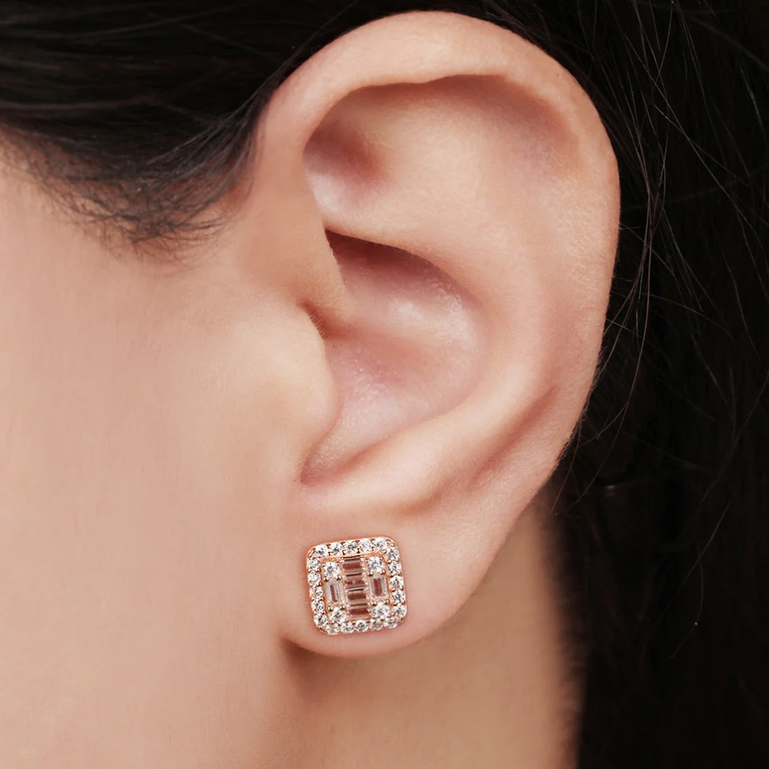 Gleam of Rose gold Plated 925 Sterling Silver Earring Gift Hamper - Image 3