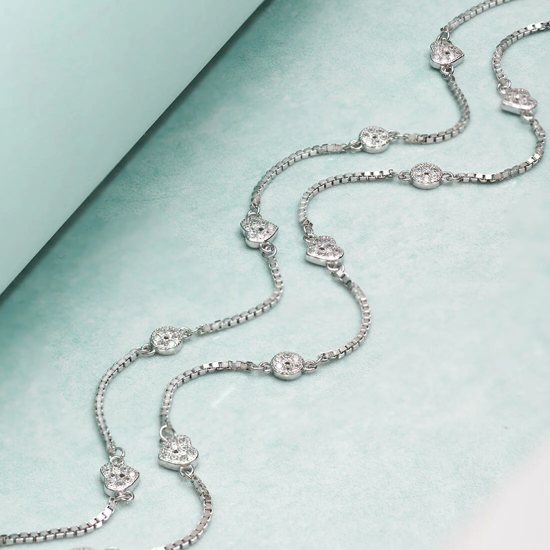 Minimal Heart Trinket 925 Silver Anklet Gift Hamper - Image 7
