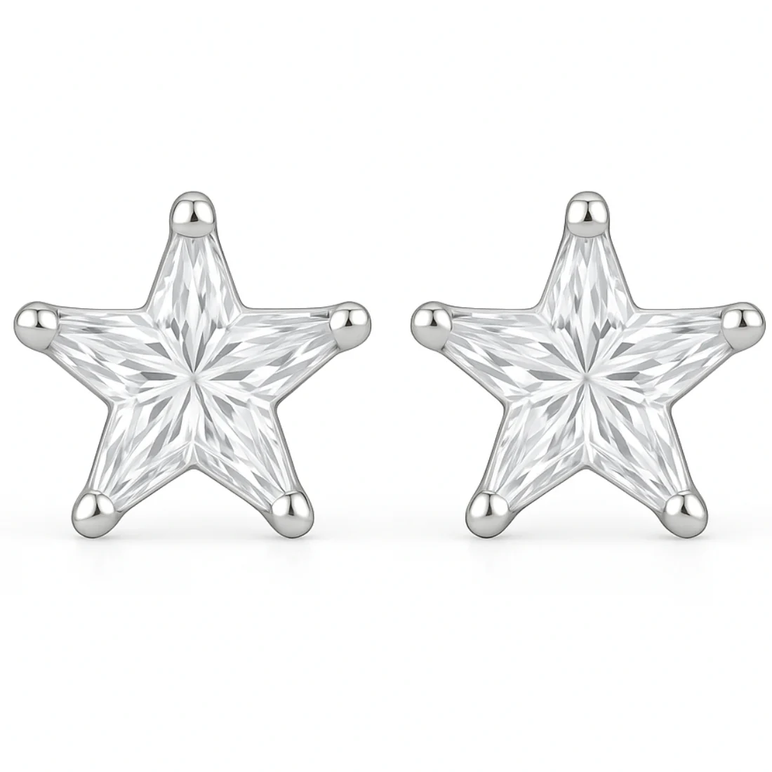 Sterling Star Zircon 925 Stud Silver Earrings - Image 5