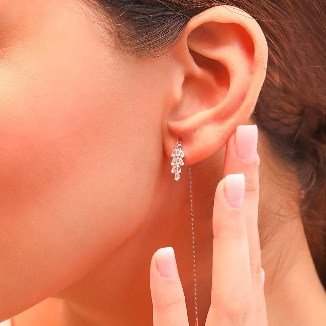 Sui Dhaga 925 Silver Earrings - Image 4