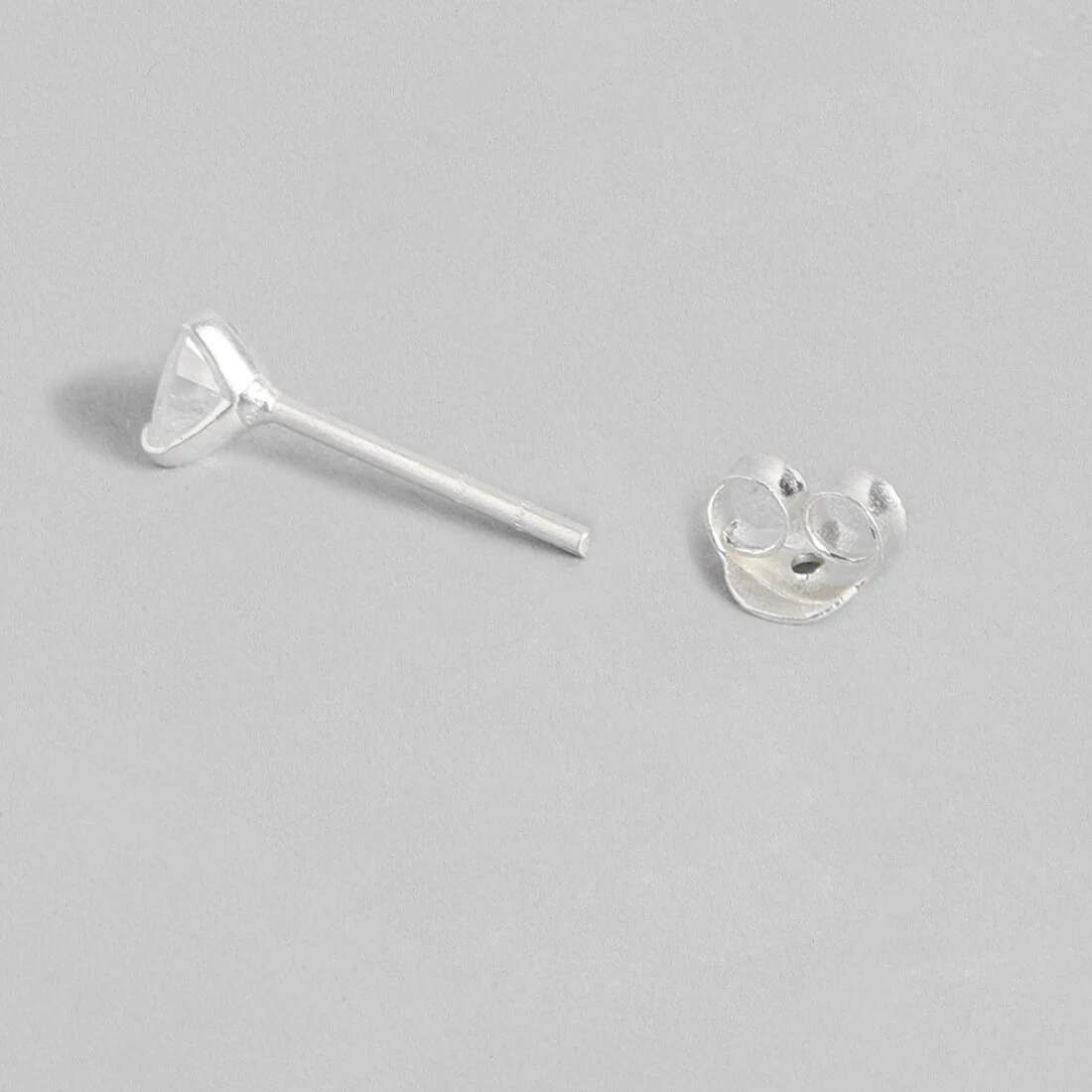 Tiny Heart Solitaire 925 Silver Earrings - Image 7