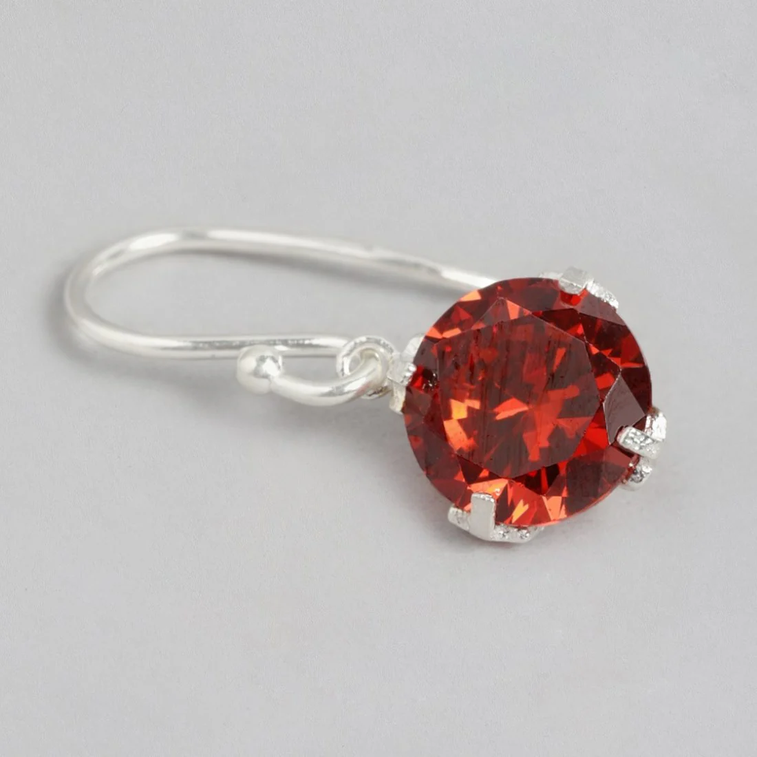 Crimson Radiance Rhodium Plated 925 Sterling Silver Earrings - Image 4