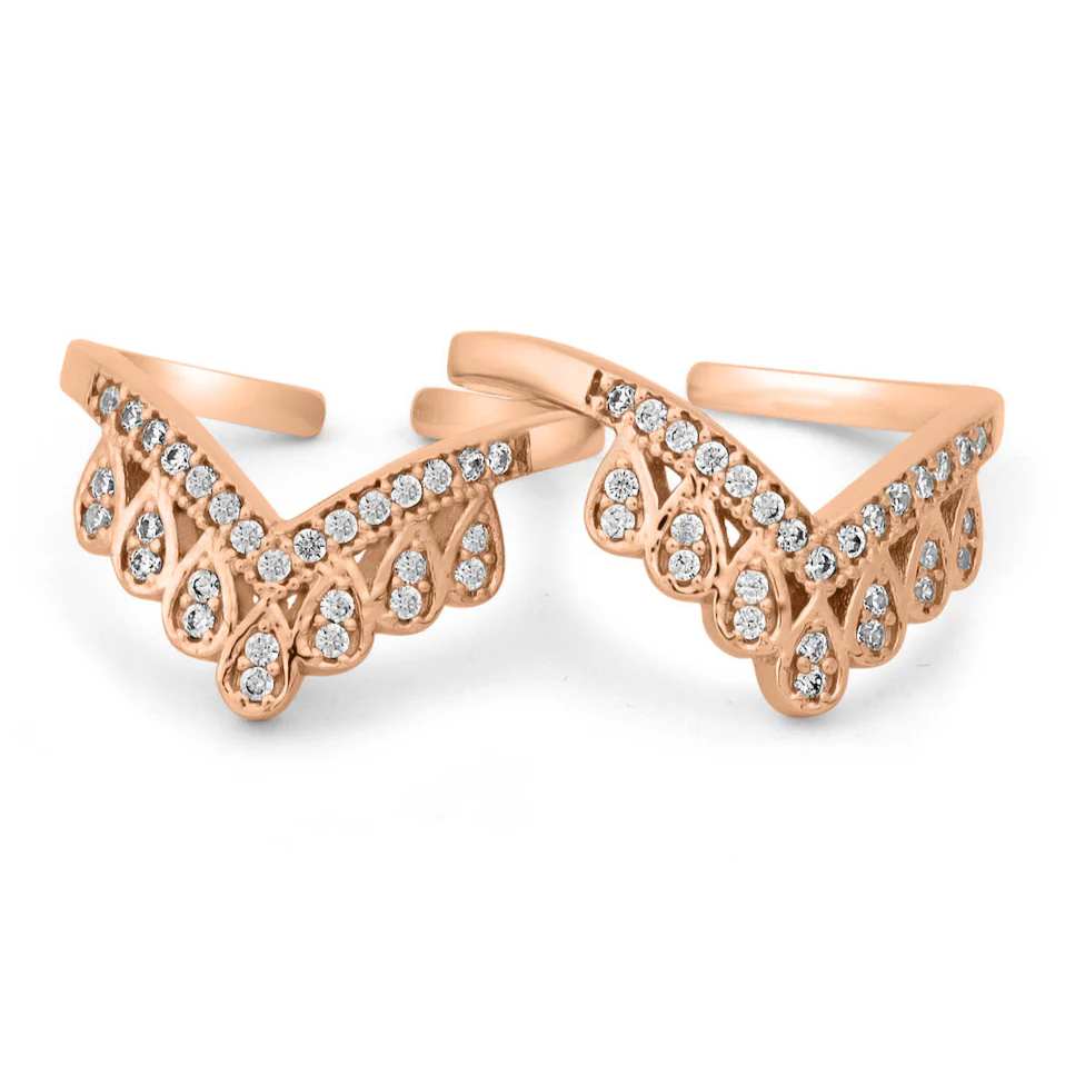 Crown Rose Gold 925 Silver Toe Ring - Image 4