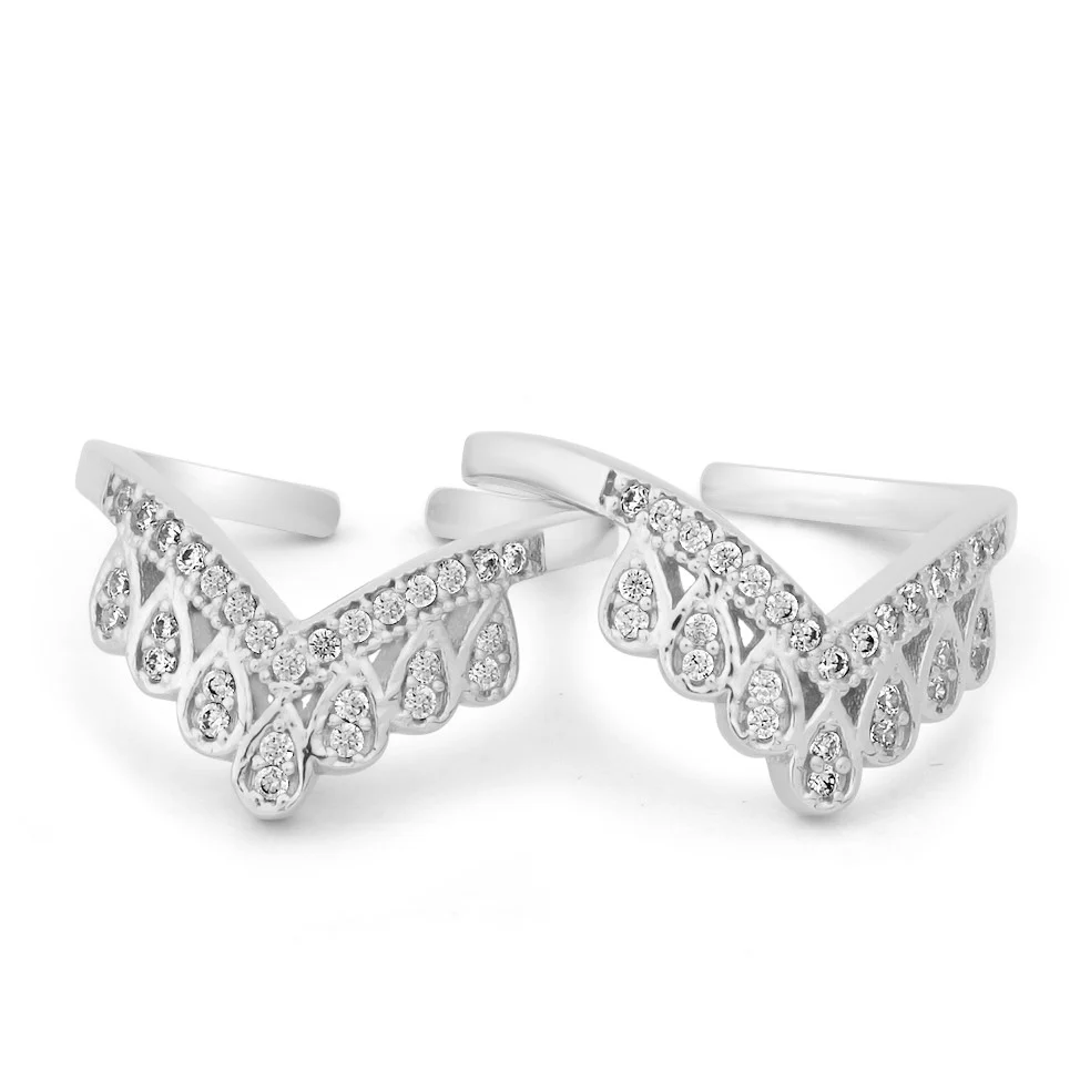 Crown Silver Adjustable 925 Silver Toe Ring - Image 4
