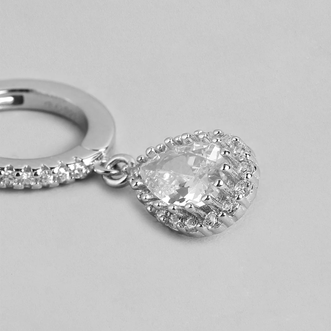 Crystal Clarity Rhodium Plated 925 Sterling Silver Earrings - Image 5
