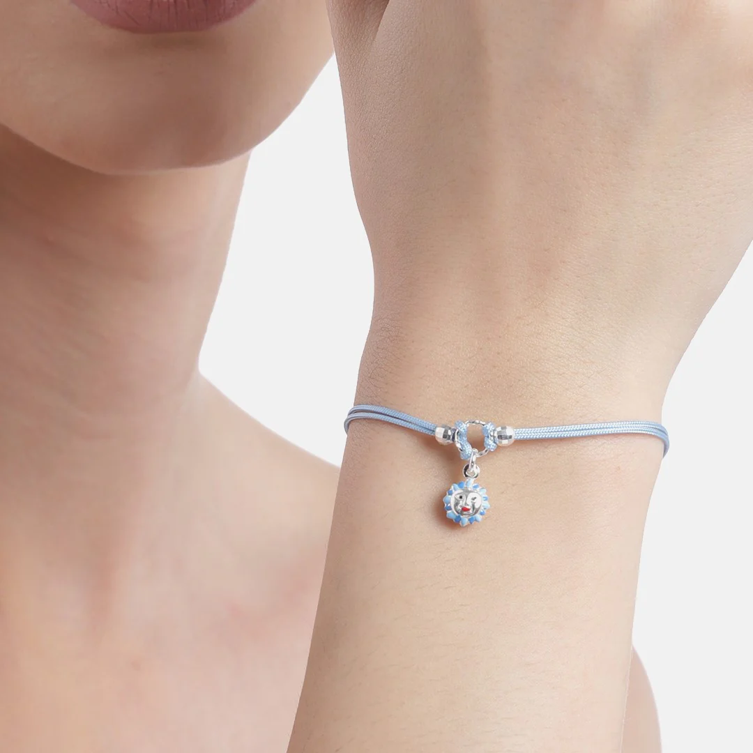Cute Blue 925 Sterling Silver Girls Bracelet - Image 2