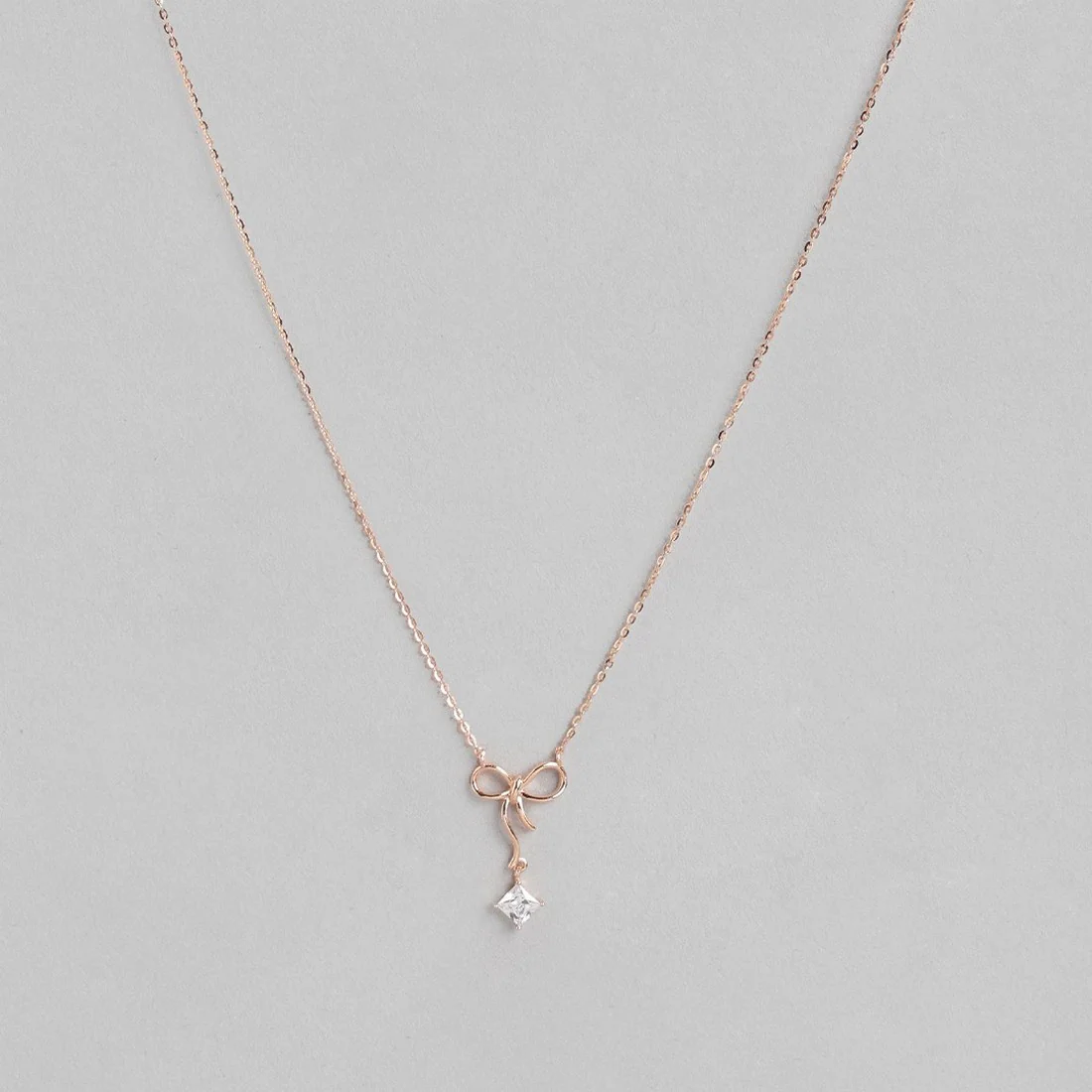 Cutest Bow Tie Rose-Gold 925 Sterling Silver Necklace - Image 3