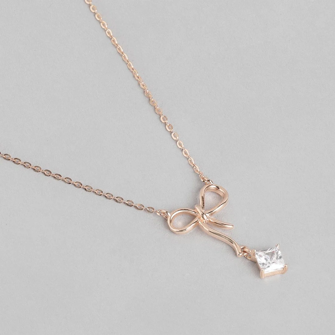 Cutest Bow Tie Rose-Gold 925 Sterling Silver Necklace - Image 4