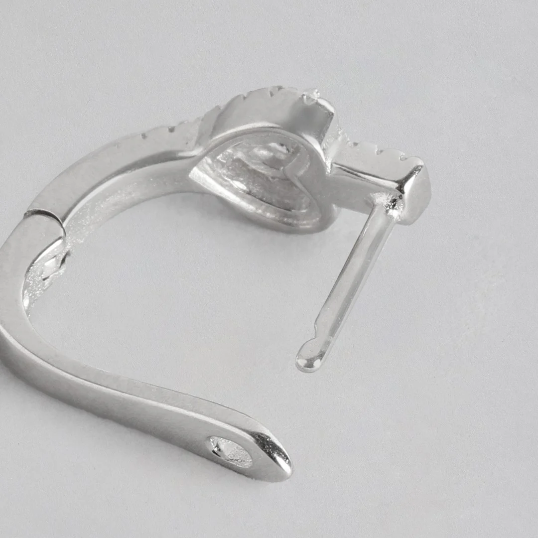 CZ Heart-Infinity Rhodium Plated Earring Combo - Image 9