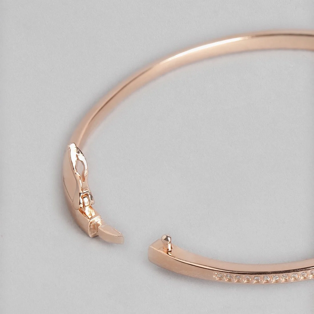 Infinity CZ Rose Gold Plated 925 Sterling Silver Kada Bracelet - Image 6
