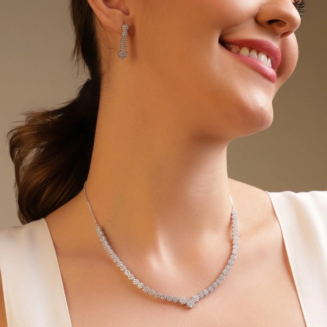 Diana Rhodium Plated 925 Silver Jewellery Set - Image 2