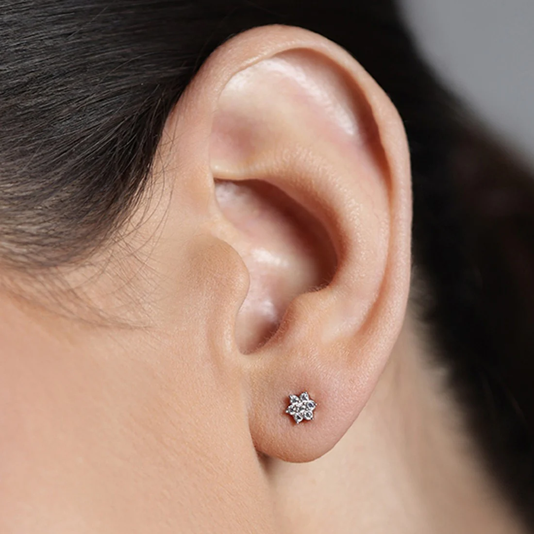 CZ Star Gold Plated 925 Sterling Silver Stud Earrings - Image 2