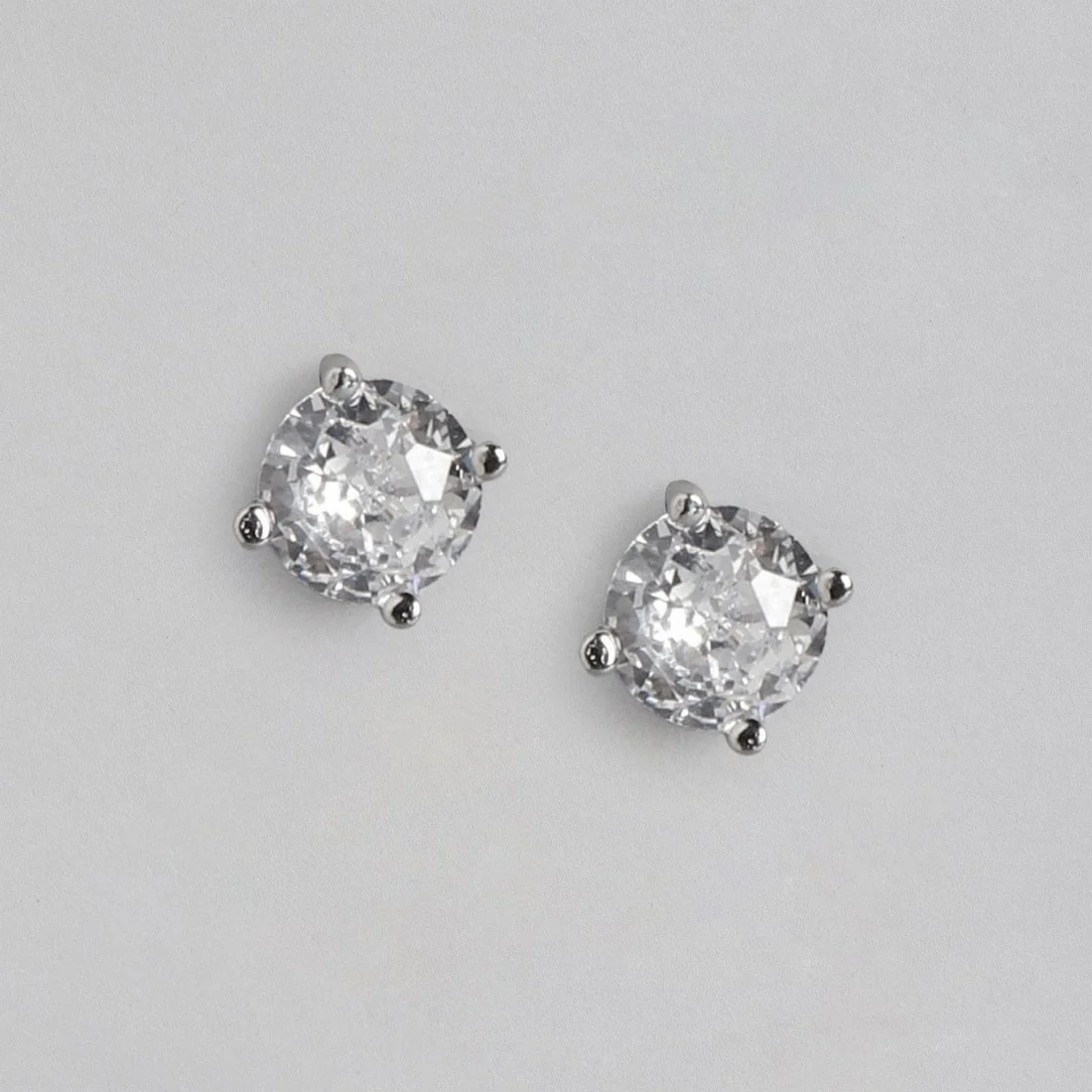 Solitaire Rhodium Plated 925 Sterling Silver Jewelry Set - Image 5