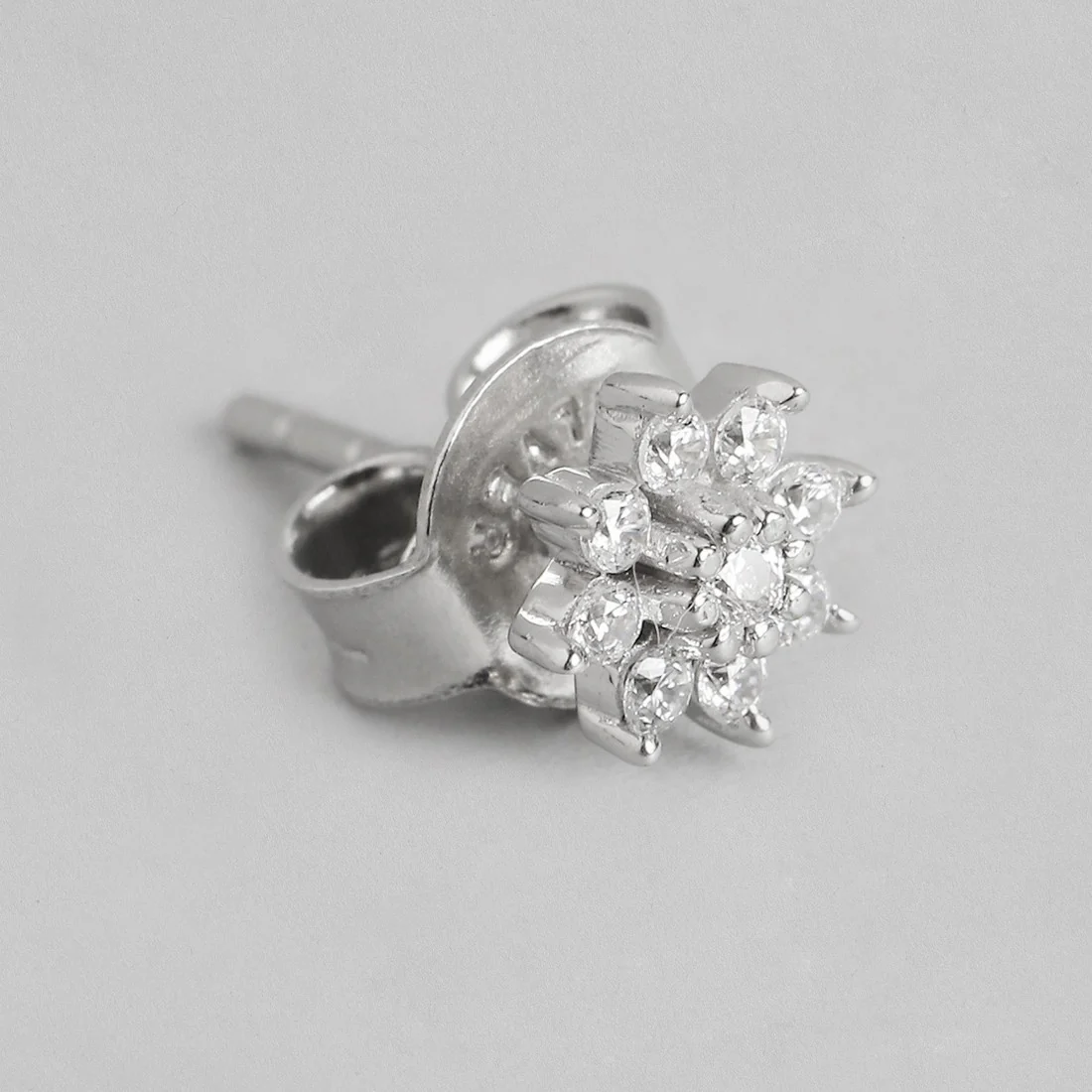 CZ Studded Rhodium Plated Bracelet & Earring Combo - Image 9