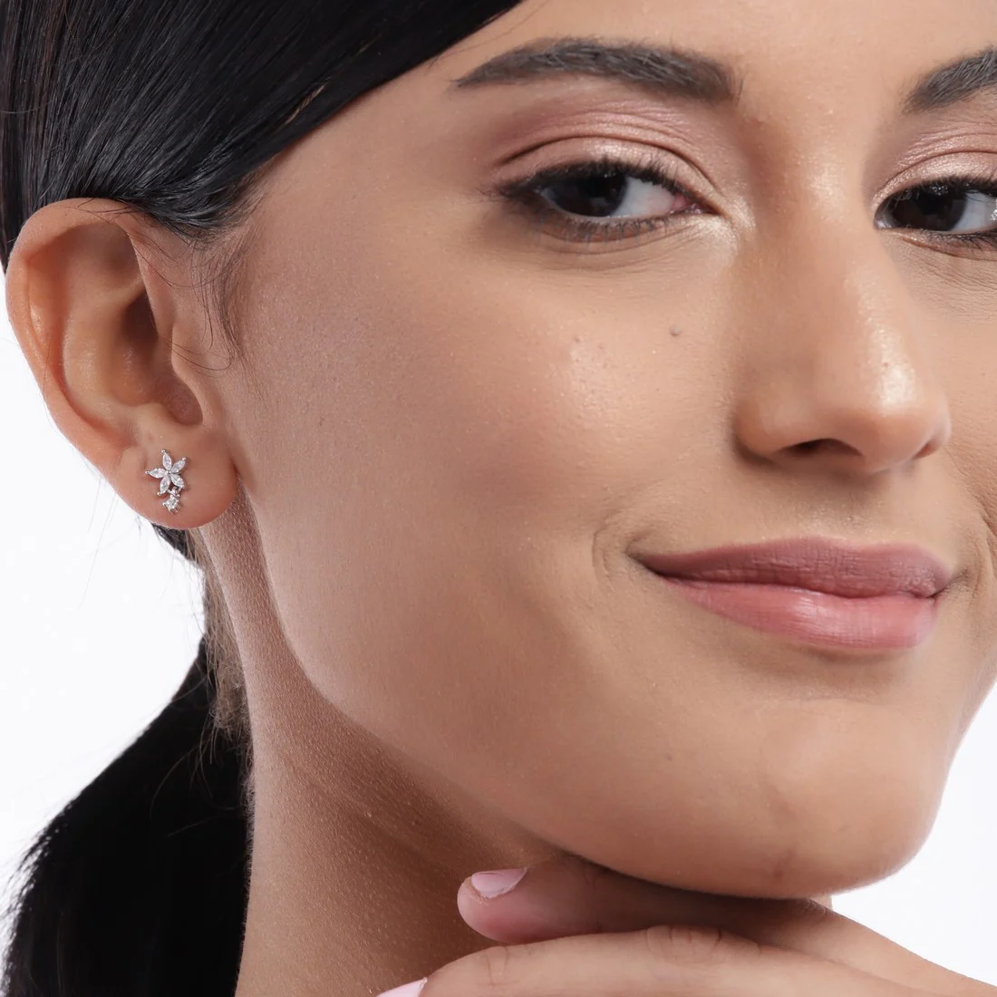 CZ Studded Star  925 Sterling Silver Earrings - Image 4