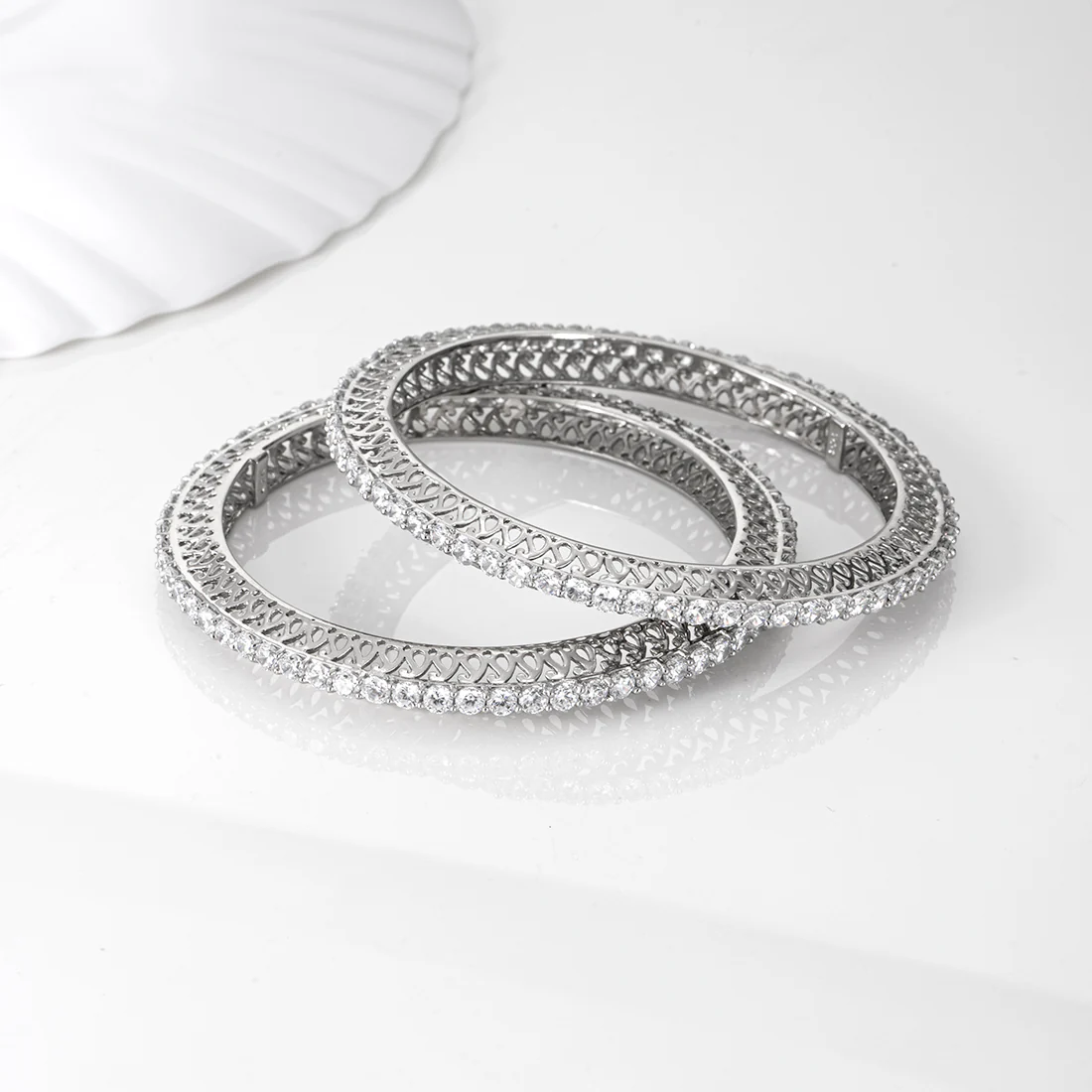 Solitaire 925 Sterling Silver Bangles