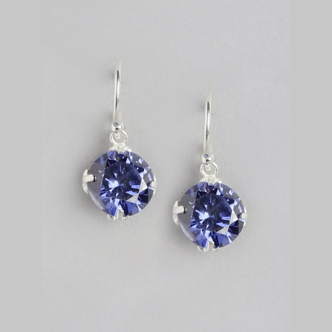 Dazzling Dangle Solitaire Sterling Silver Drop Earrings - Image 3