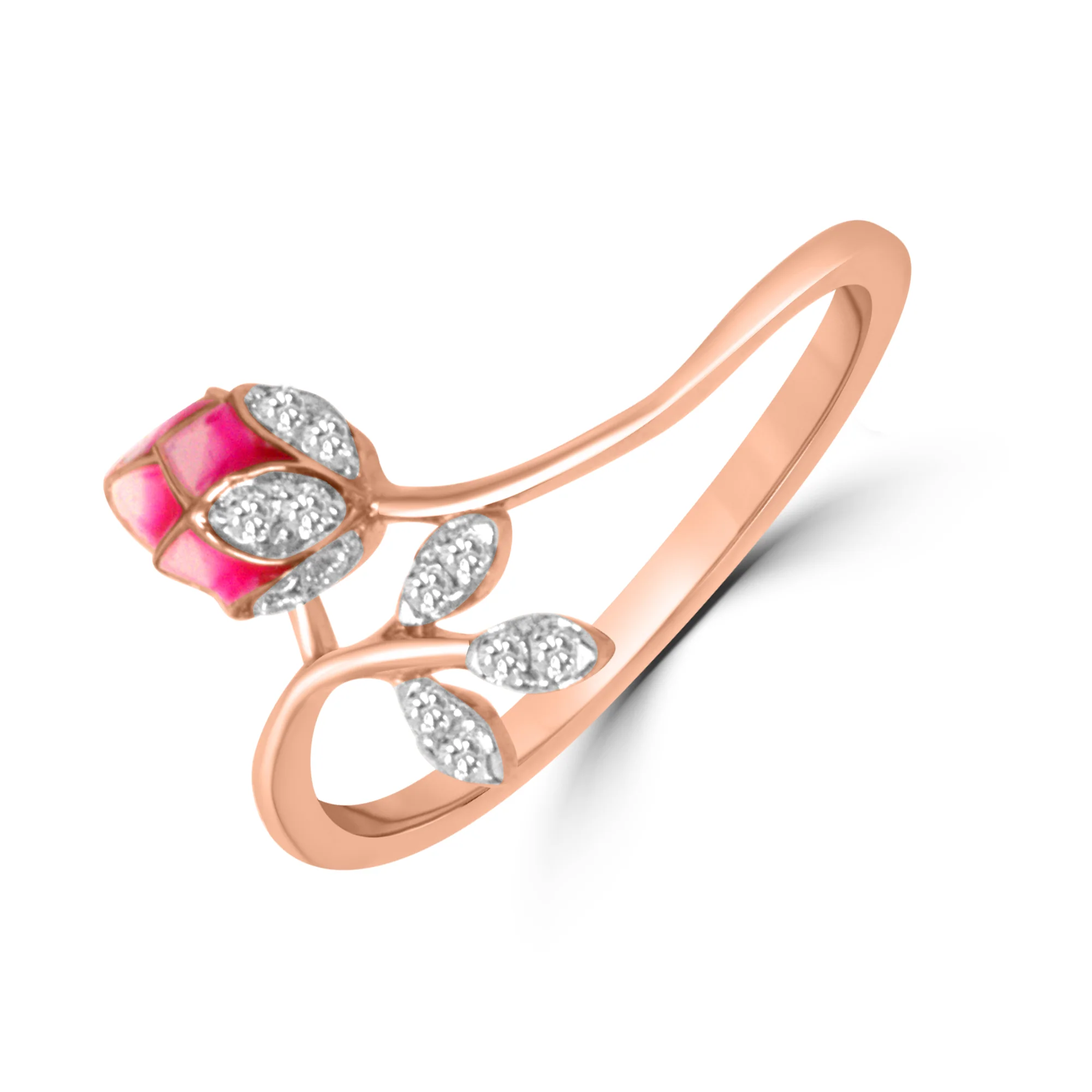 Delicate Lotus Ring with Lab-Grown Diamonds - Image 2