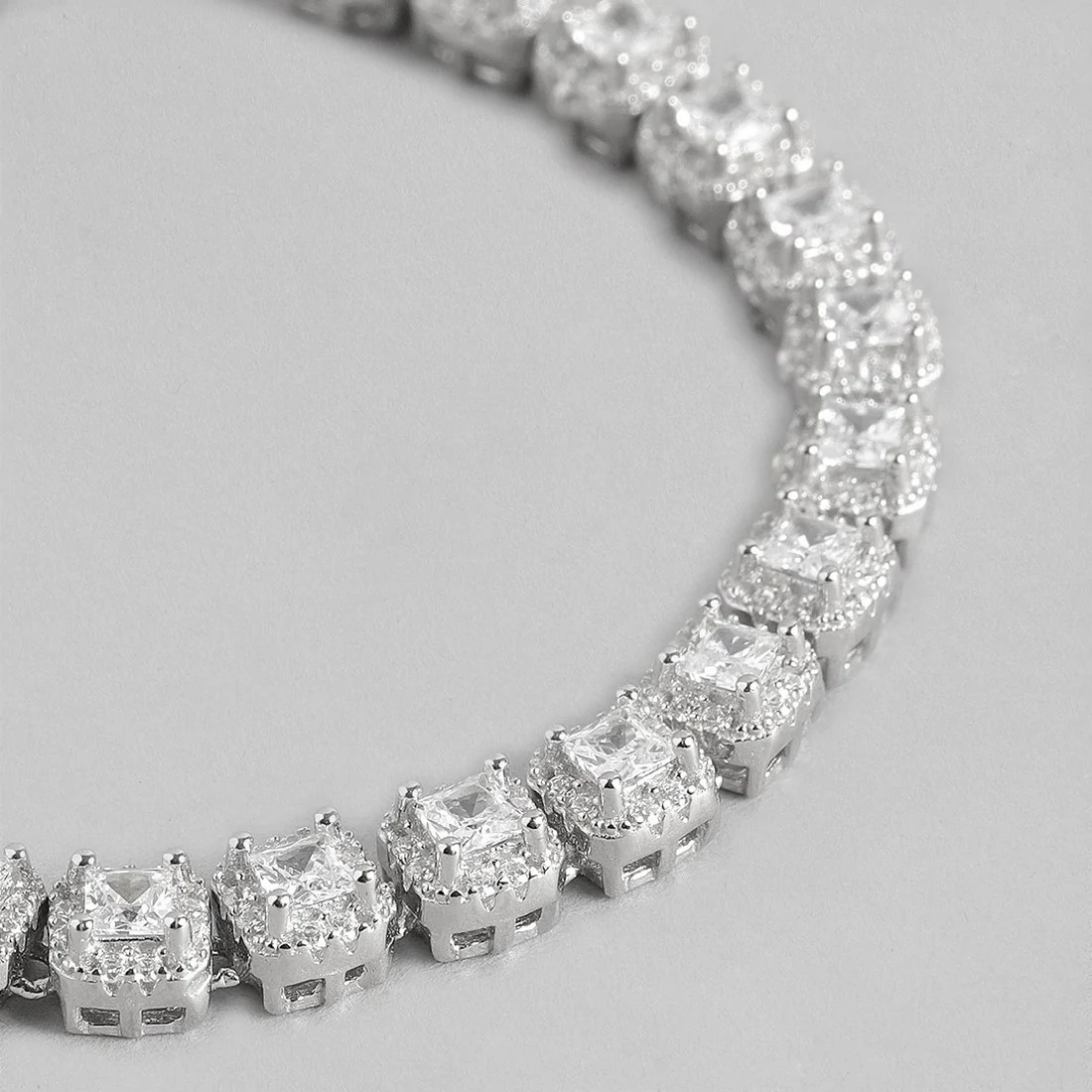 Designer CZ Rhodium Plated 925 Sterling Silver Bracelet - Image 10