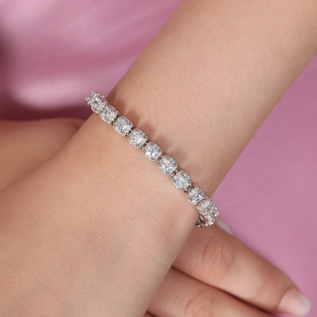 Designer CZ Rhodium Plated 925 Sterling Silver Bracelet - Image 5