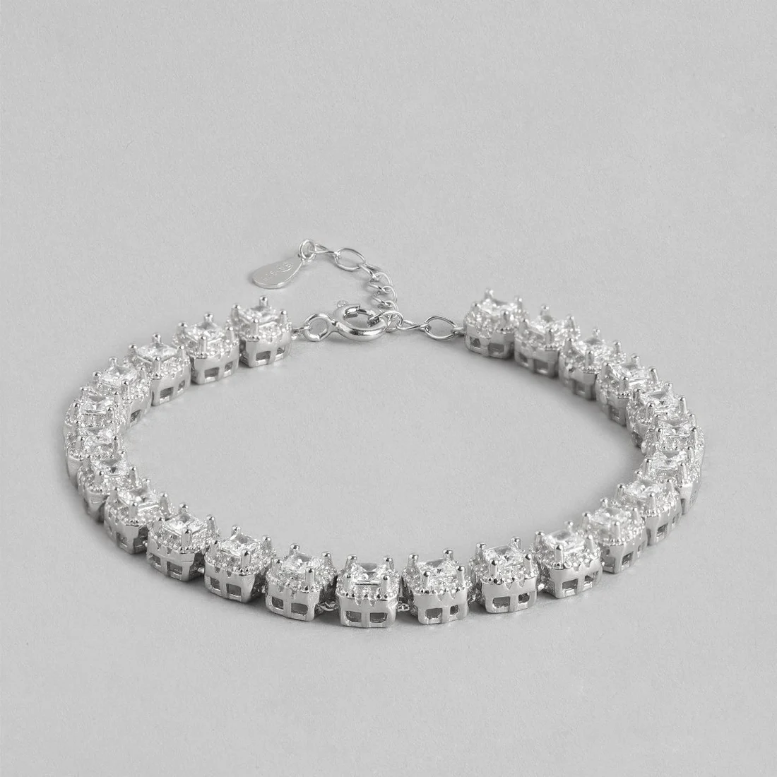 Designer CZ Rhodium Plated 925 Sterling Silver Bracelet - Image 8