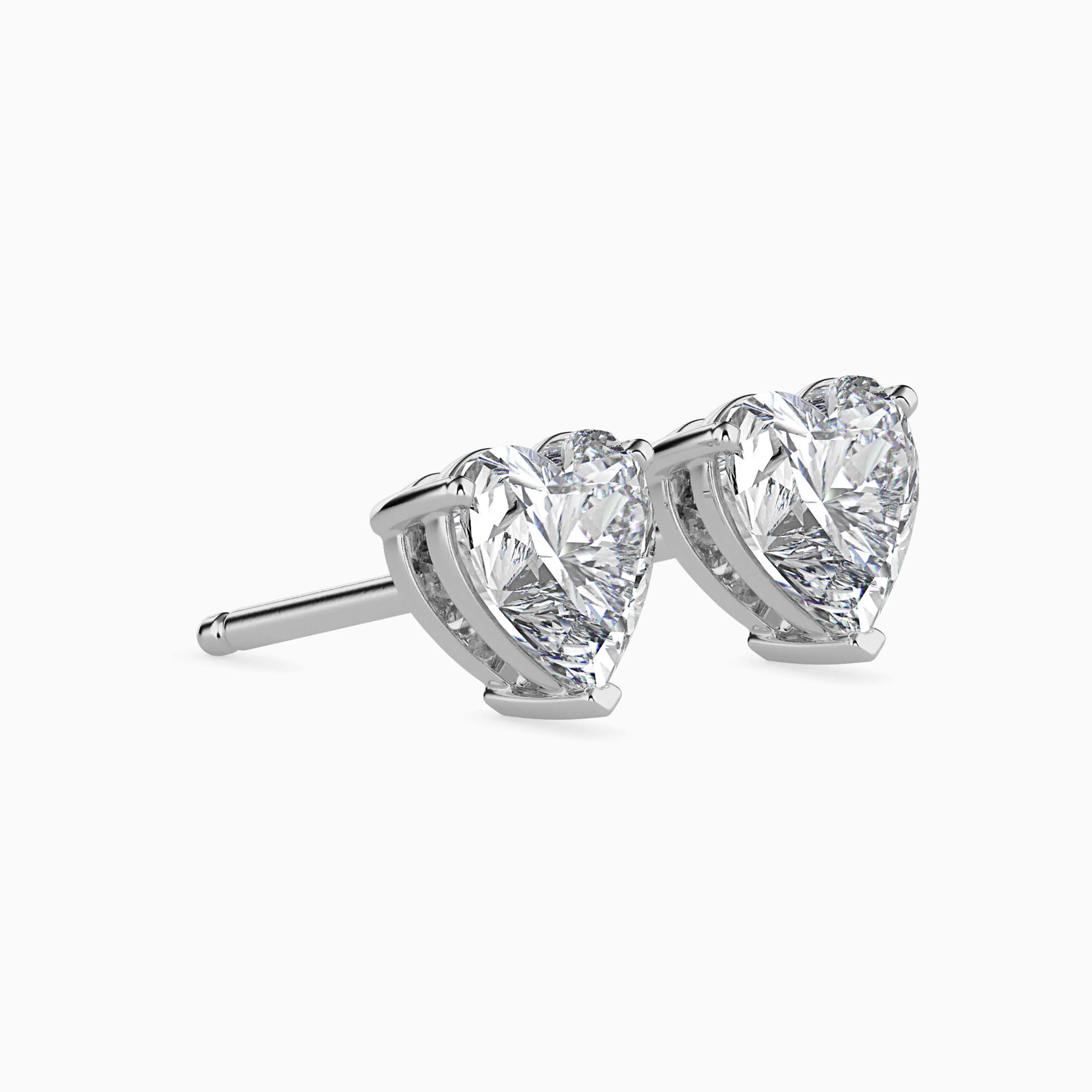 1.5 CT Heart Solitaire Gold Earrings - Image 10