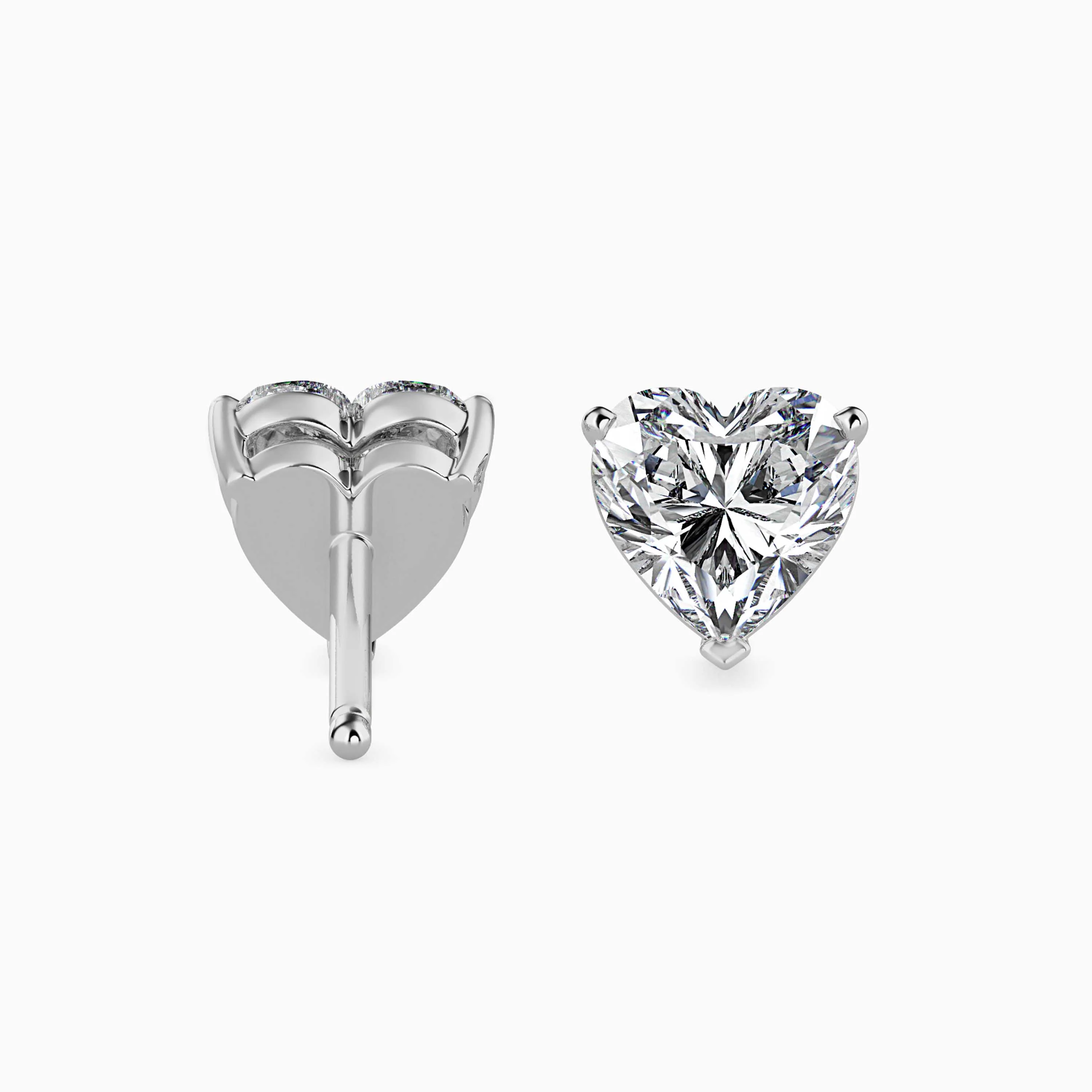 1.5 CT Heart Solitaire Gold Earrings - Image 12