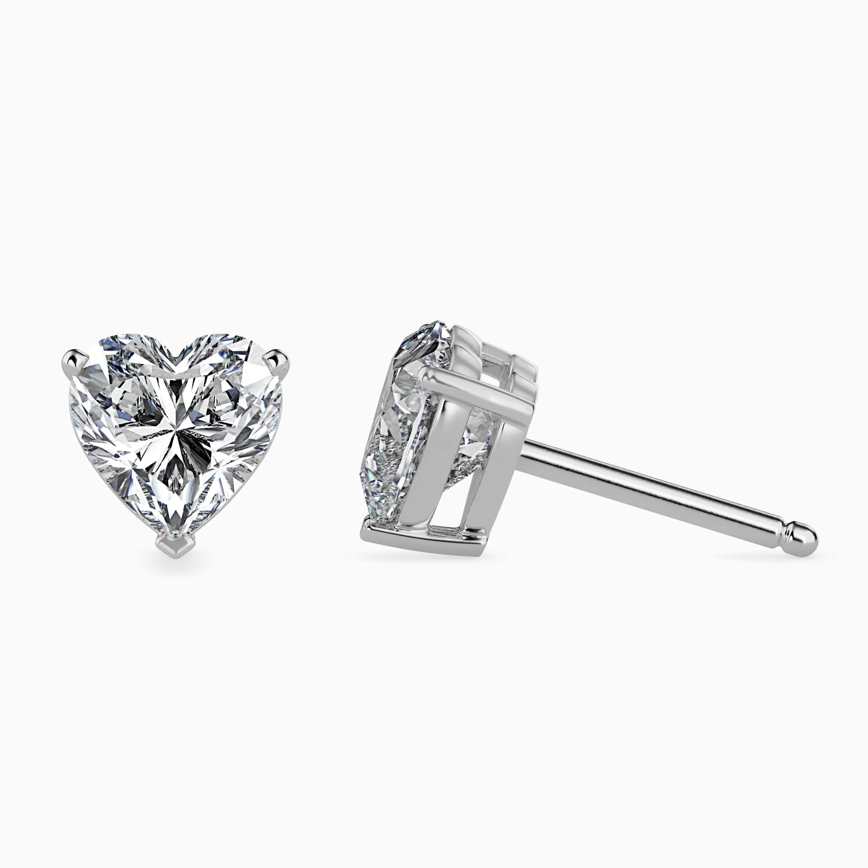 1.5 CT Heart Solitaire Gold Earrings - Image 9