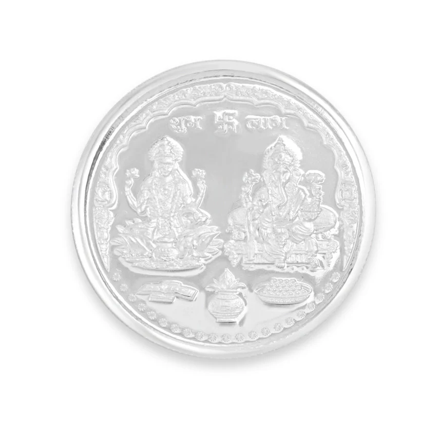 Divine Blessings Ganesh and Lakshmi Ji Silver Plated 999 Sterling Silver Coin - Image 3
