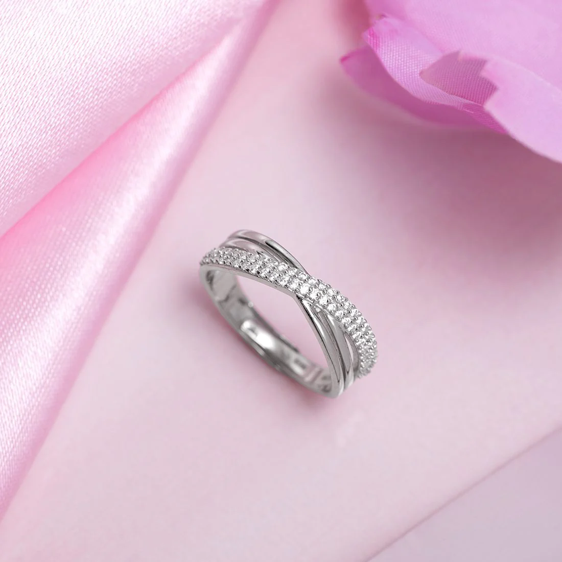 Divine Cross Rhodium Plated 925 Sterling Silver Women's Ring Gift Hamper - Image 5