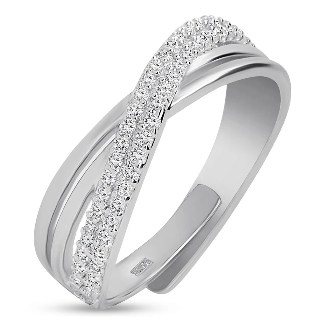 Divine Cross Rhodium Plated 925 Sterling Silver Women's Ring Gift Hamper - Image 6