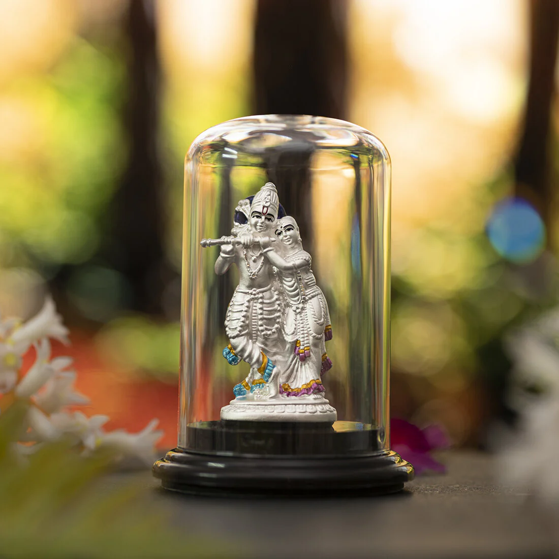 Divine Devotion 999 Silver Radha-Krishna Ji Idol - Image 3