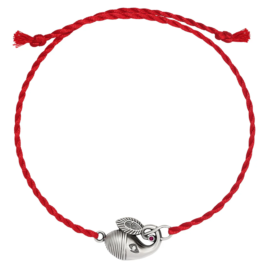 Divine Ganesh Ji Rhodium-Plated Sterling Silver Thread Rakhi - Image 5