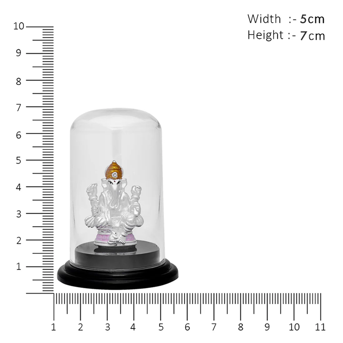 Divine Guardian Rhodium-Plated Lord Ganesha 999 Silver Idol - Image 6