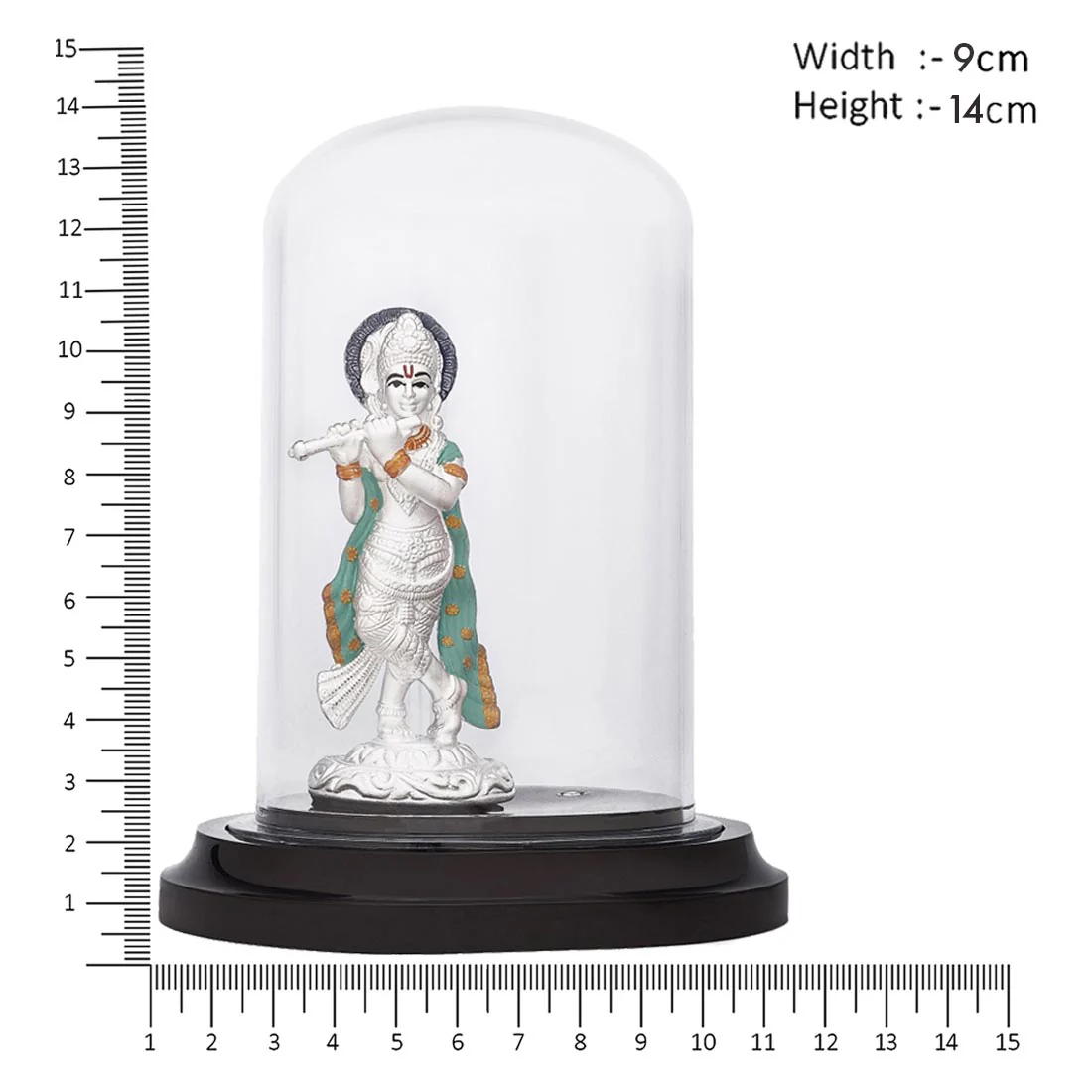 Divine Melody Rhodium-Plated 999 Silver Lord Krishna Idol - Image 5
