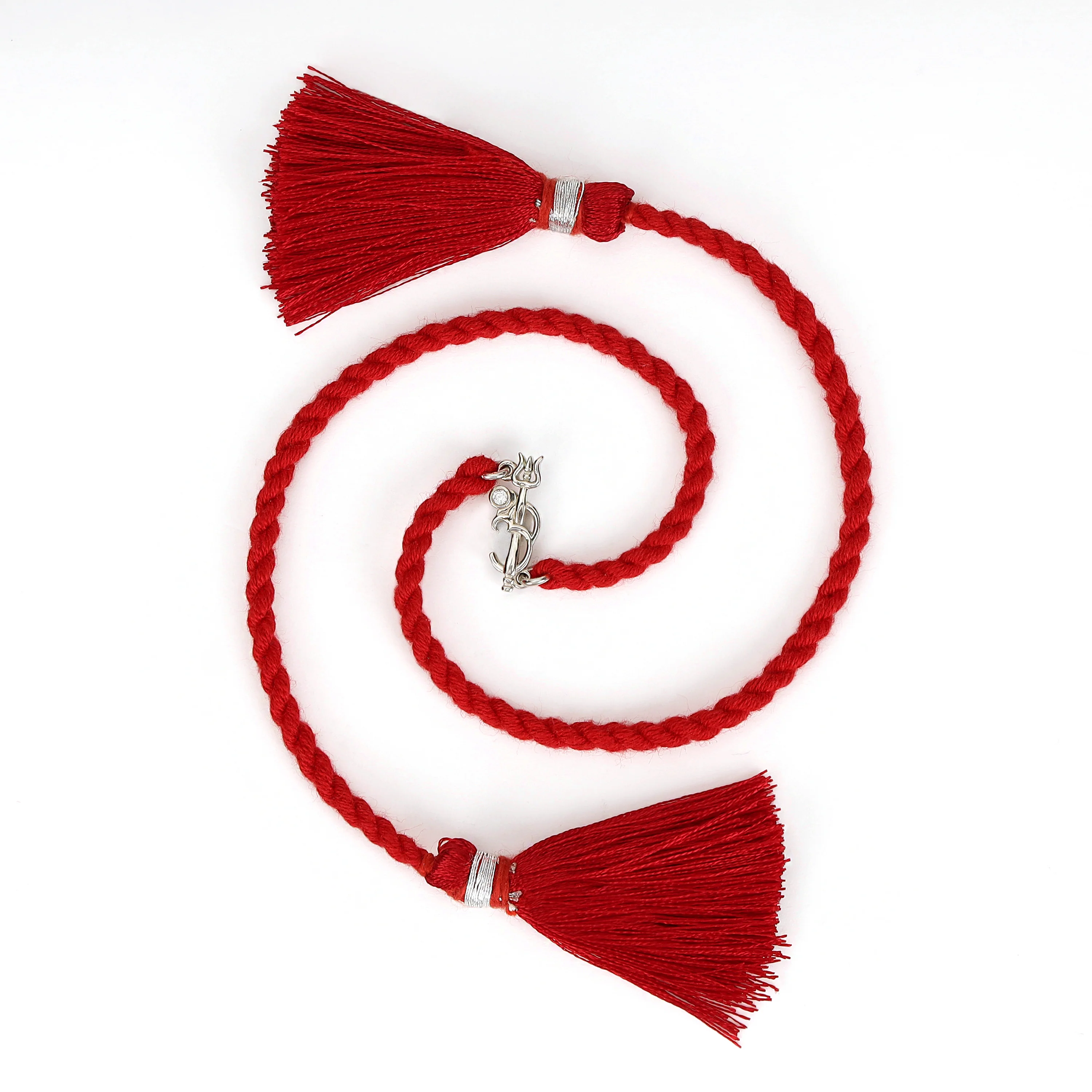 Divine Om & Trishul Charm Rakhi CZ Sterling Silver Thread Rakhi Combo - Image 11