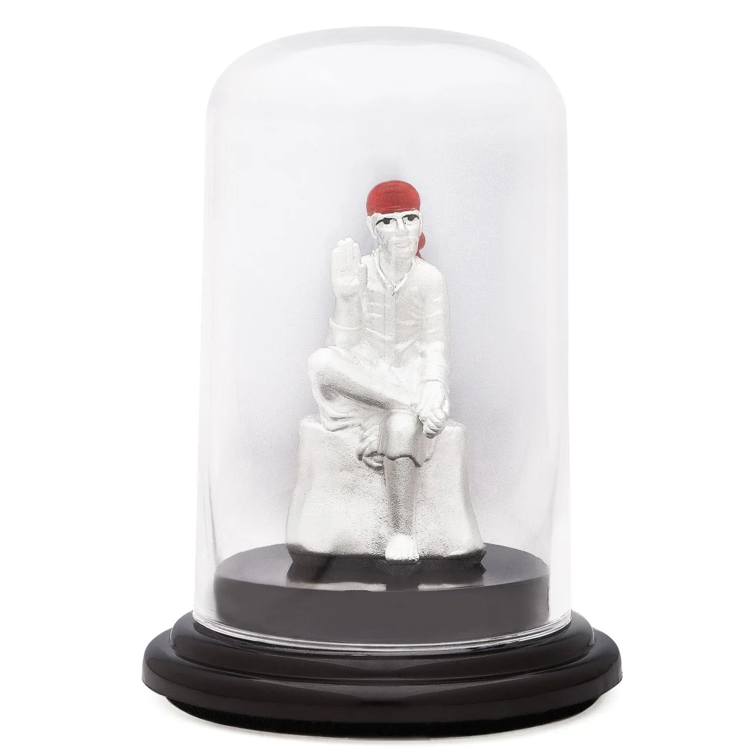 Divine Serenity Rhodium-Plated 999 Silver Sai Baba Idol - Image 2