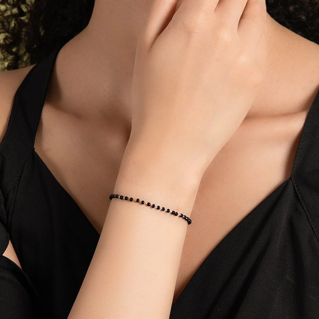 Divine Union Rhodium-Plated 925 Sterling Silver Mangalsutra Bracelet - Image 2