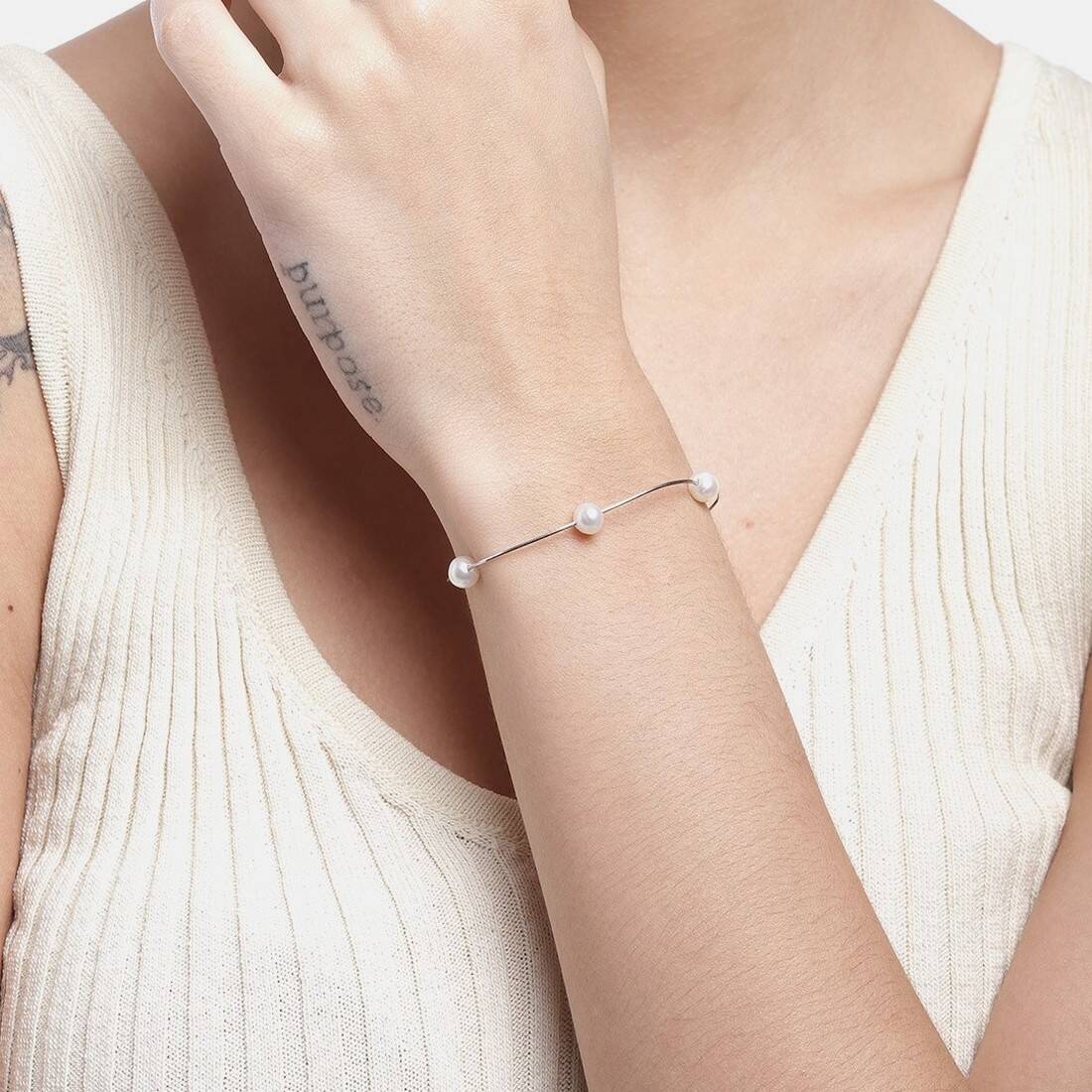 Divine Pearl 925 Silver Bracelet - Image 3